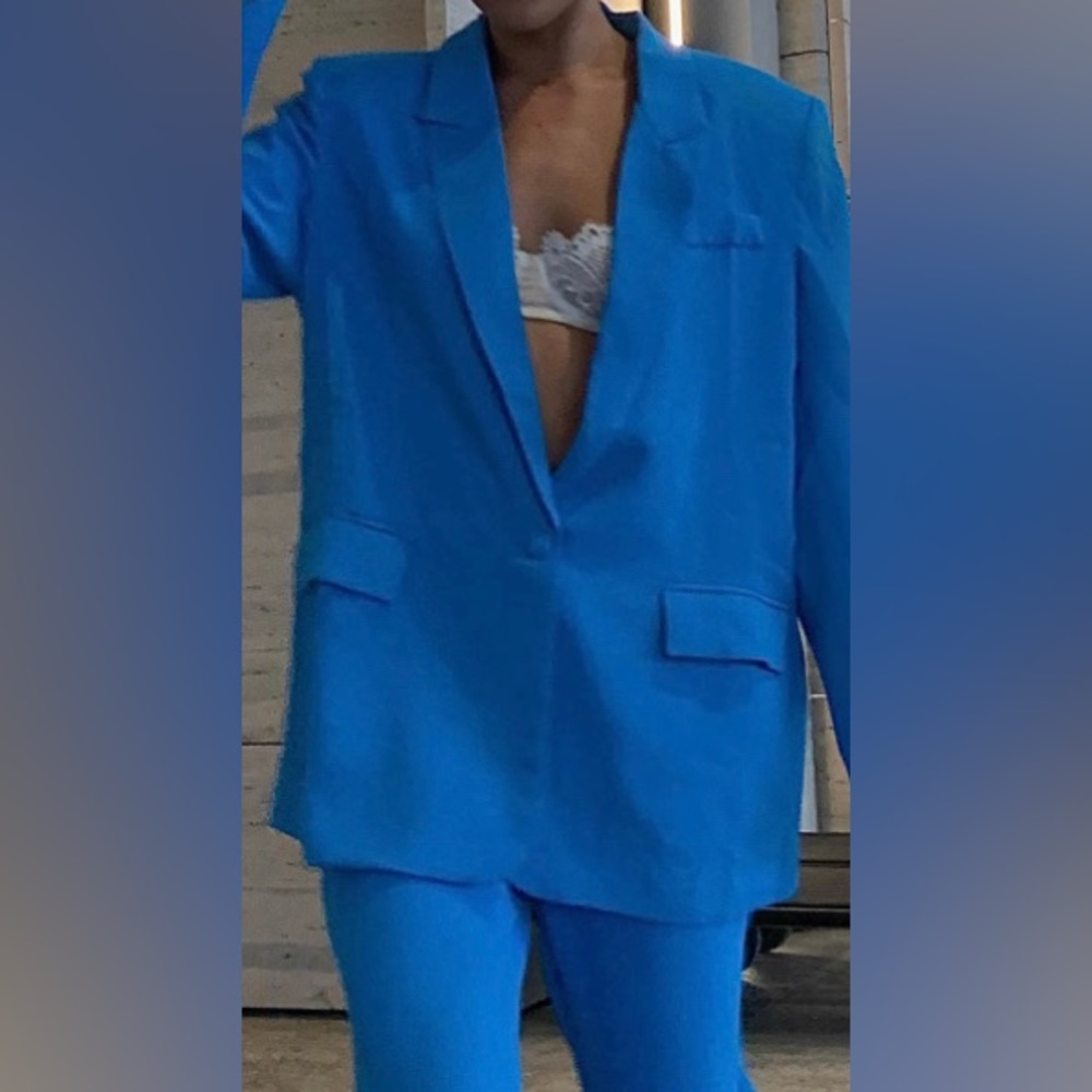 New Showpo blue oversized blazer suit sz 4